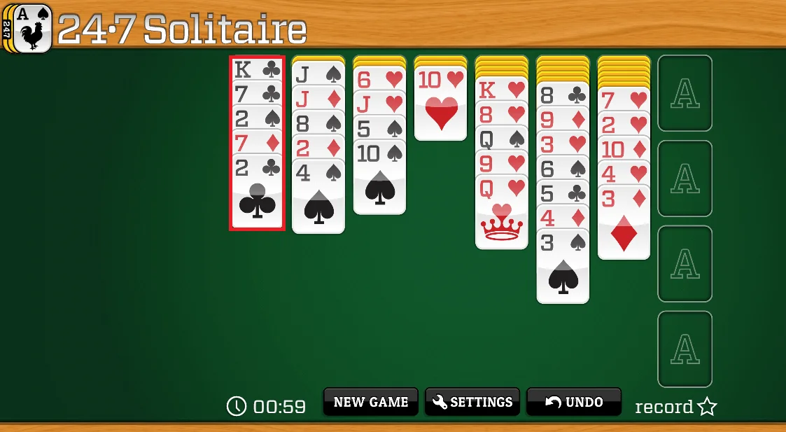 Solitaire three card draw